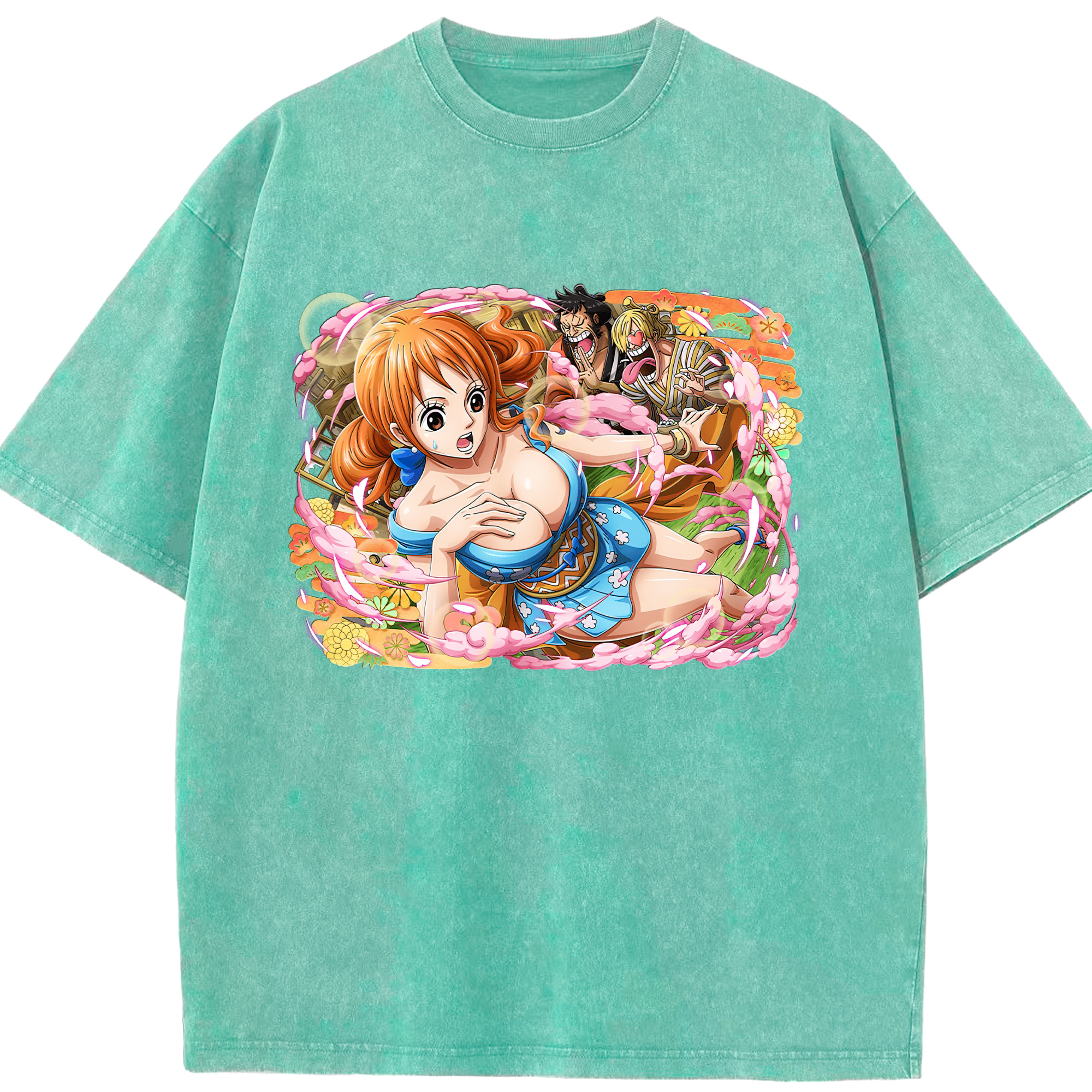ワンピース ナミ ONE PIECE Nami 綿100% ヴィンテージ風 半袖Tシャツ（フロントプリント）